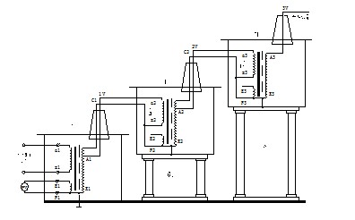 串級式高壓試驗變壓器接線原理圖