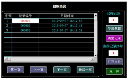 開關觸指壓力測試儀顯示界面